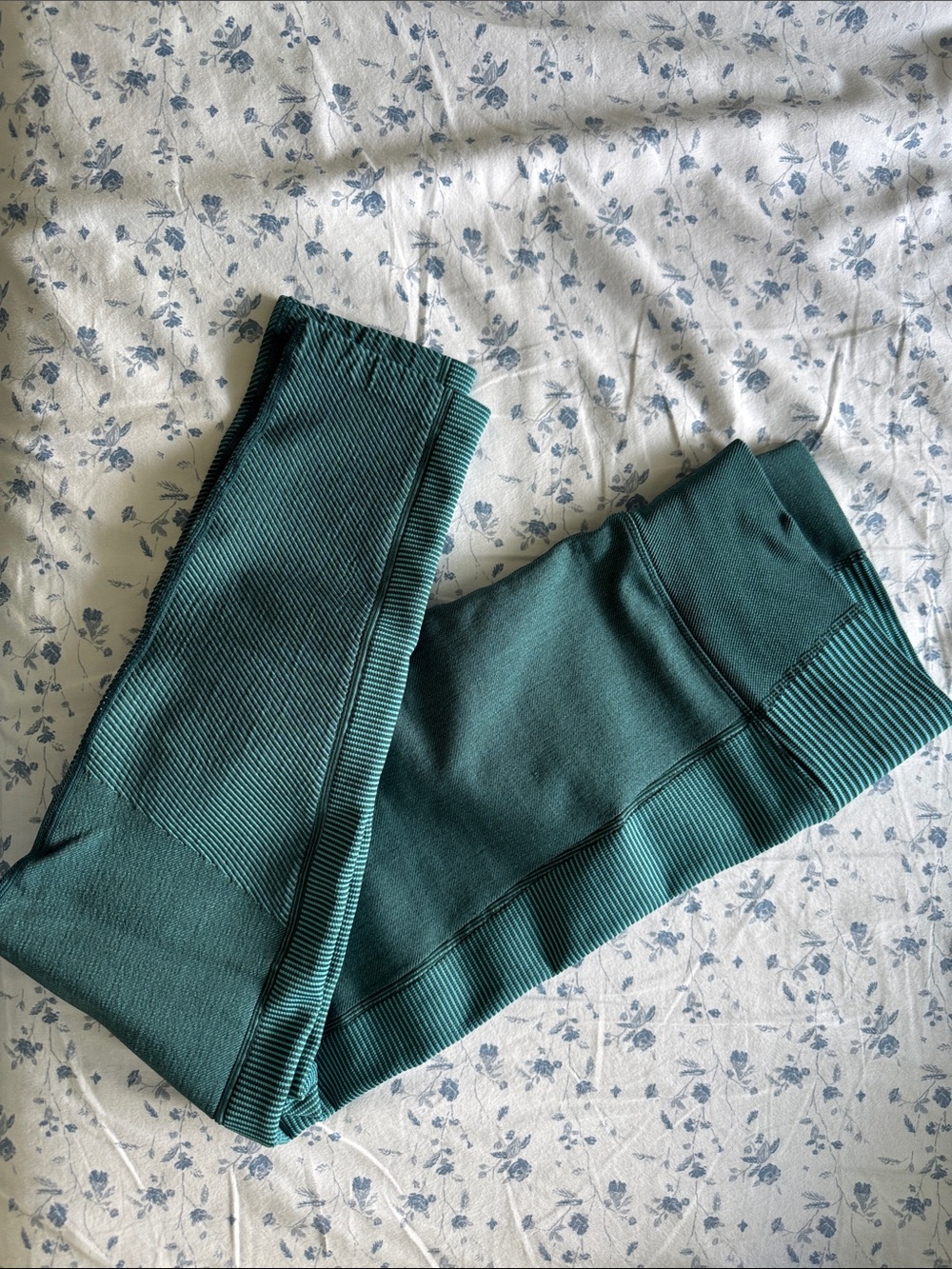 aerie Teal Green Ribbed Leggings
